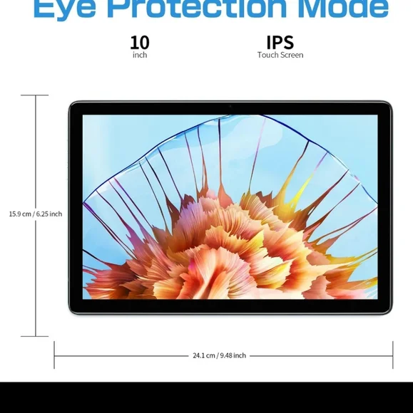10.1 large screen portable tablet for everyday use with eye protection